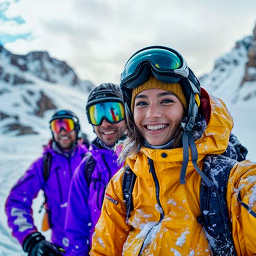 friends in the snow
