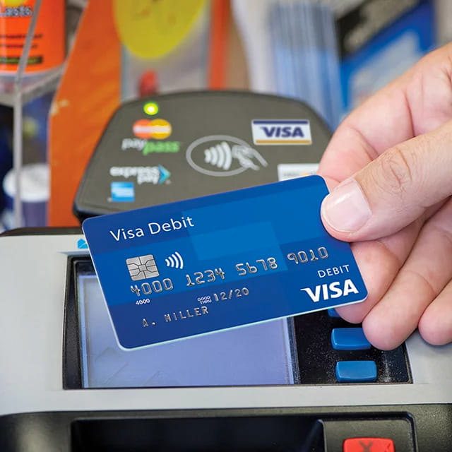 Customer using Visa Debit card